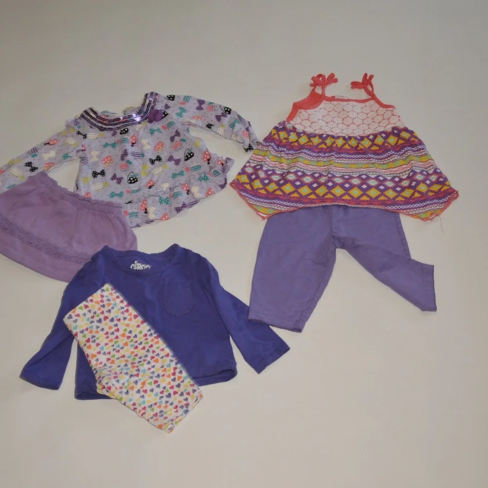 3 - 12M Outfits‎ Purple Aztec Prints 4119*